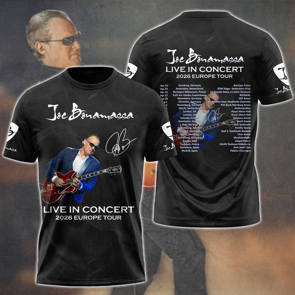 Joe Bonamassa Live In Concert Tour 2026 Shirt Joe Bonamassa Merch Gifts For Music Fans