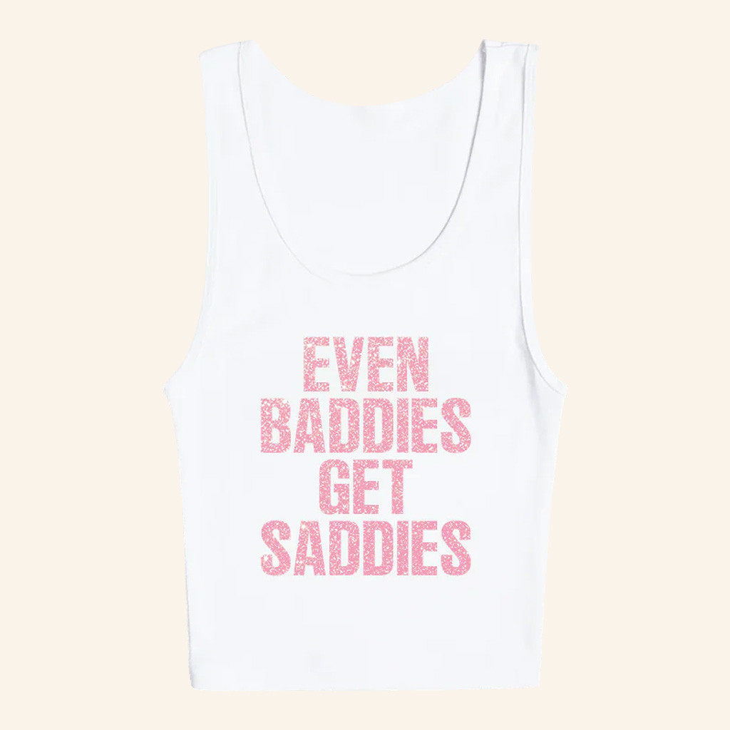 Joe Jonas Merch Even Baddie Gets Saddie White Tank Top Music Related Gifts For Her
