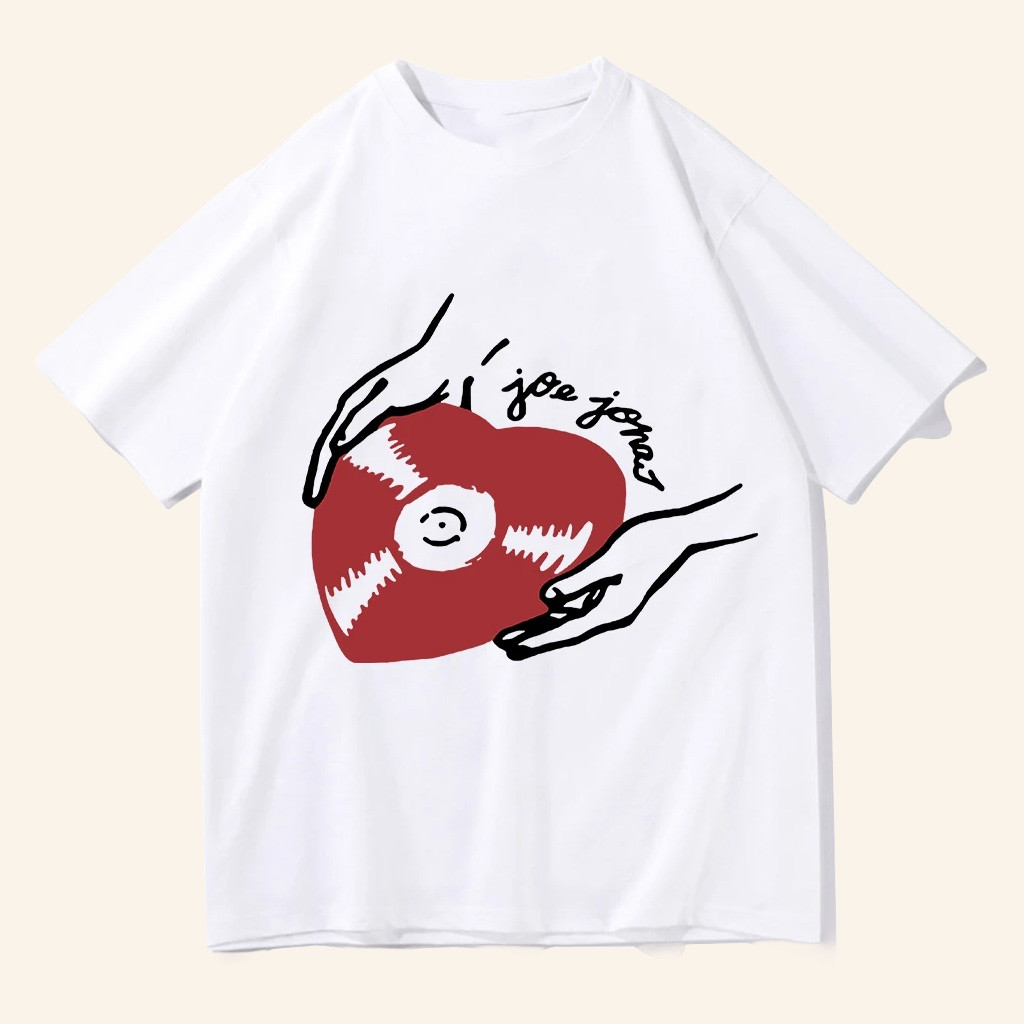Joe Jonas Merch Heart Record T-Shirt Cool Gifts For Music Lovers