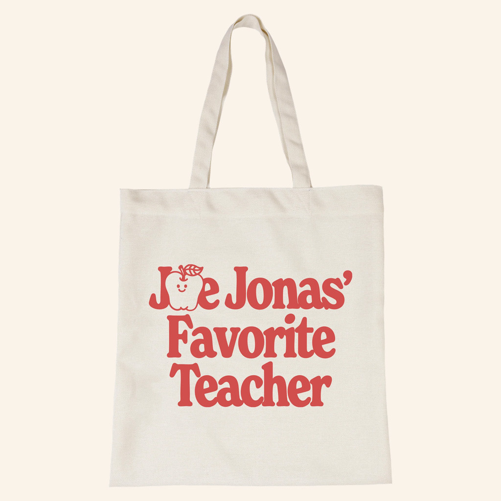 Joe Jonas Merch Jonas' Favorite Teacher Tote Bag Presents For Music Lovers