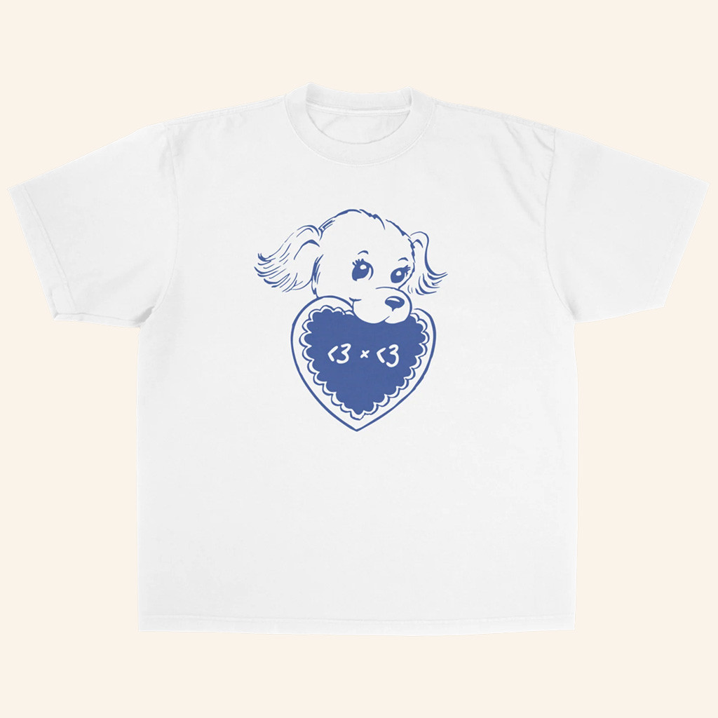 Joe Jonas Merch Puppy Heart White T-Shirt Gifts For Music Lovers