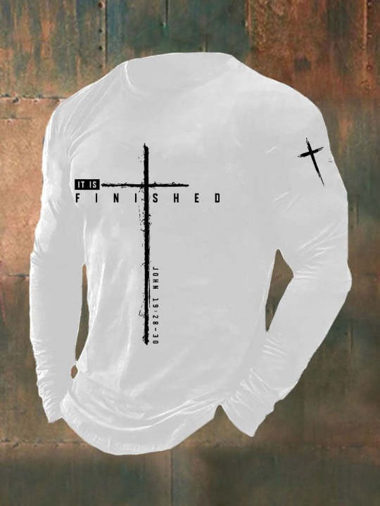 John 19 28 30 Is It Finished Long Sleeve Shirt Cross Unique Retired Soldiers Gifts