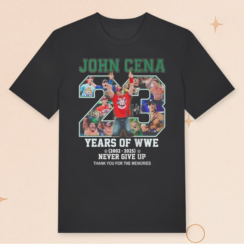 John Cena 23 Years Of WWE T-Shirt John Cena Merch Gifts For WWE Wrestling Fans