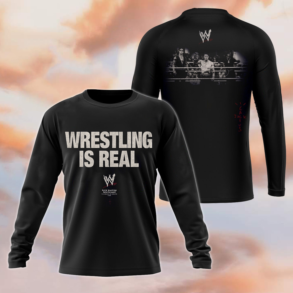 John Cena And Travis Scott Wrestling Is Real Long Sleeve T-Shirt The Final Boss Shirt Fans Gifts