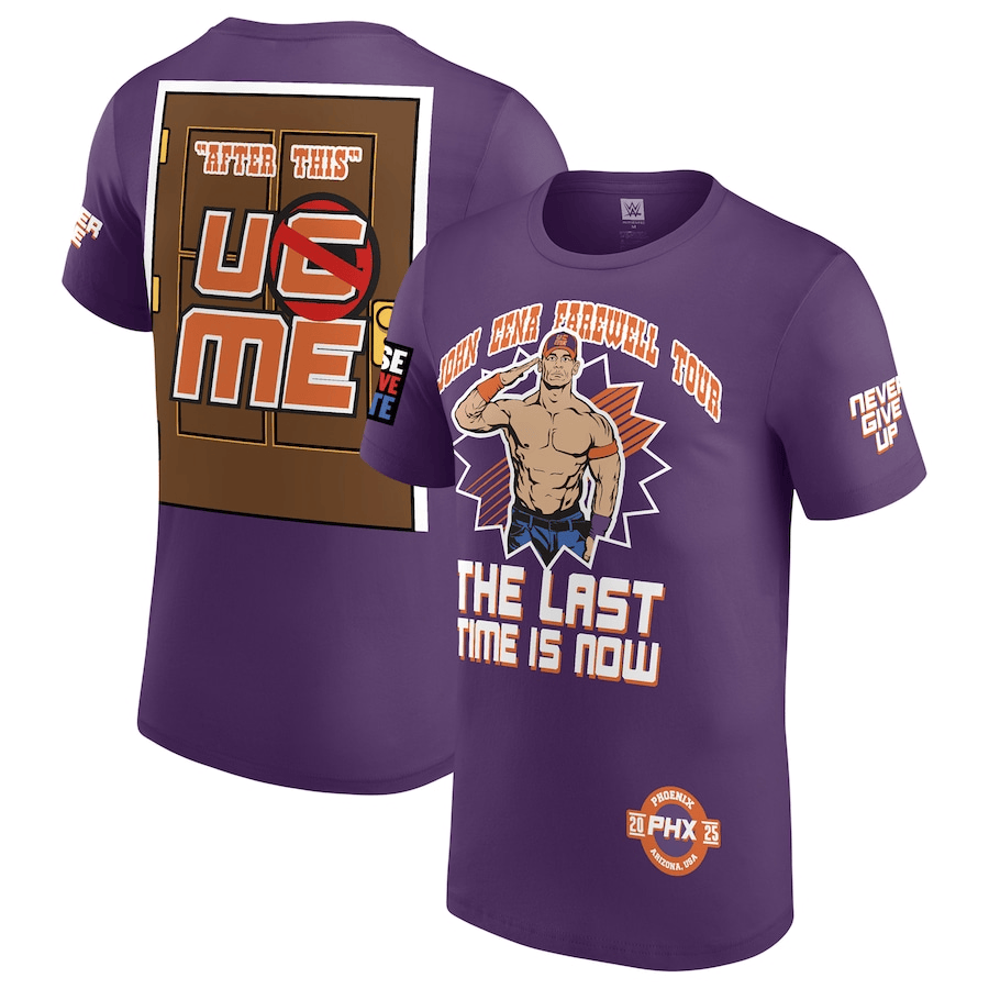 John Cena Farewell Tour 2025 Phoenix T-Shirt Purple Never Give Up John Cena Fan Merch
