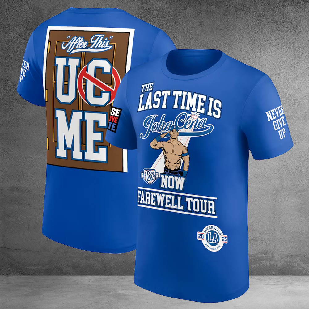 John Cena Shirt Men's WWE John Cena Farewell Tour 2025 Los Angeles T-Shirt Never Give Up