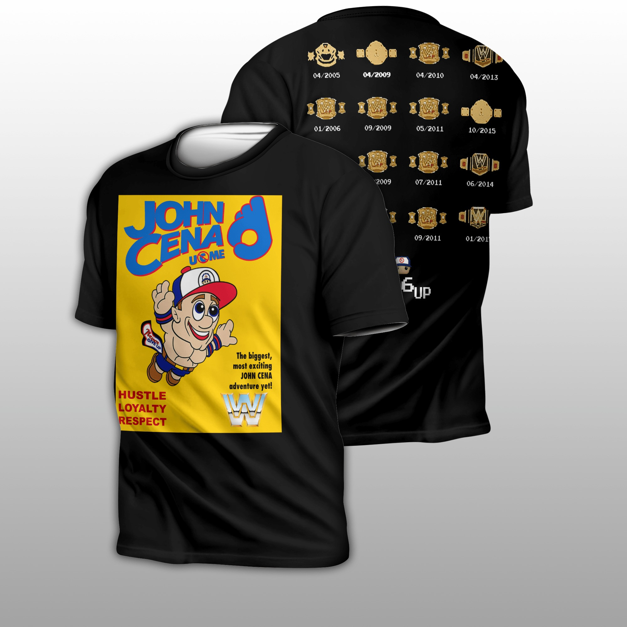 John Cena Super Mario Shirt 17-Time Champion WWE John Cena Merch Cool Gifts For Fans