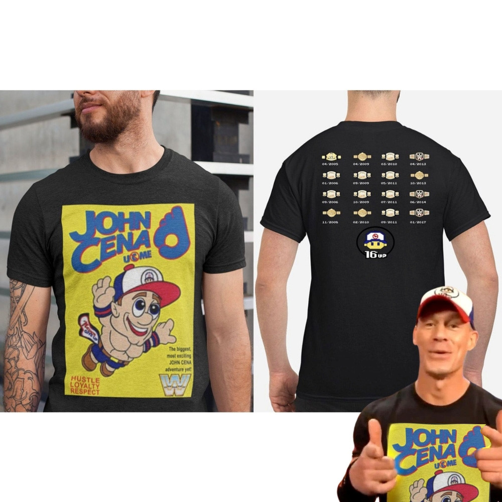 John Cena Super Mario Shirt WWE John Cena Merch Best Gifts For Fans Father's Day Ideas