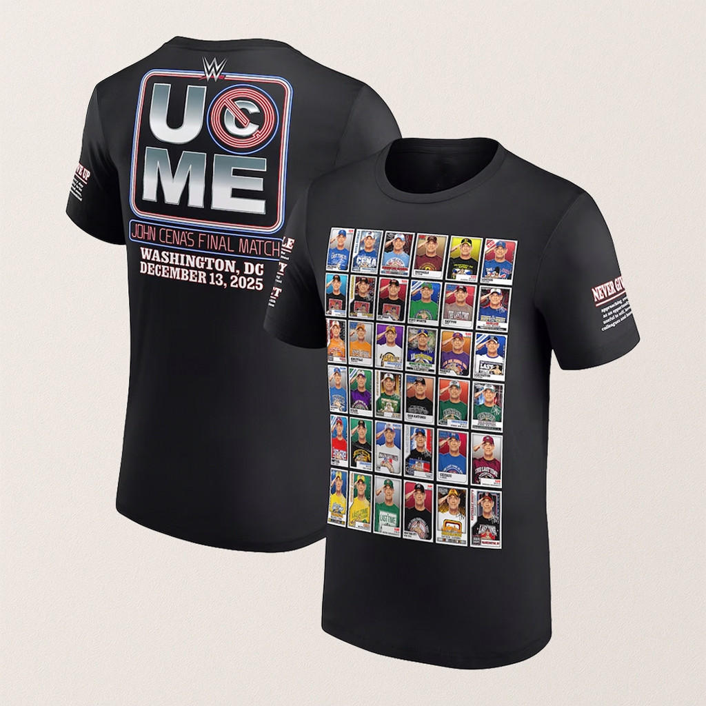 John Cena's Final Match Trading Cards T-Shirt John Cena Merch Gifts For WWE Fans