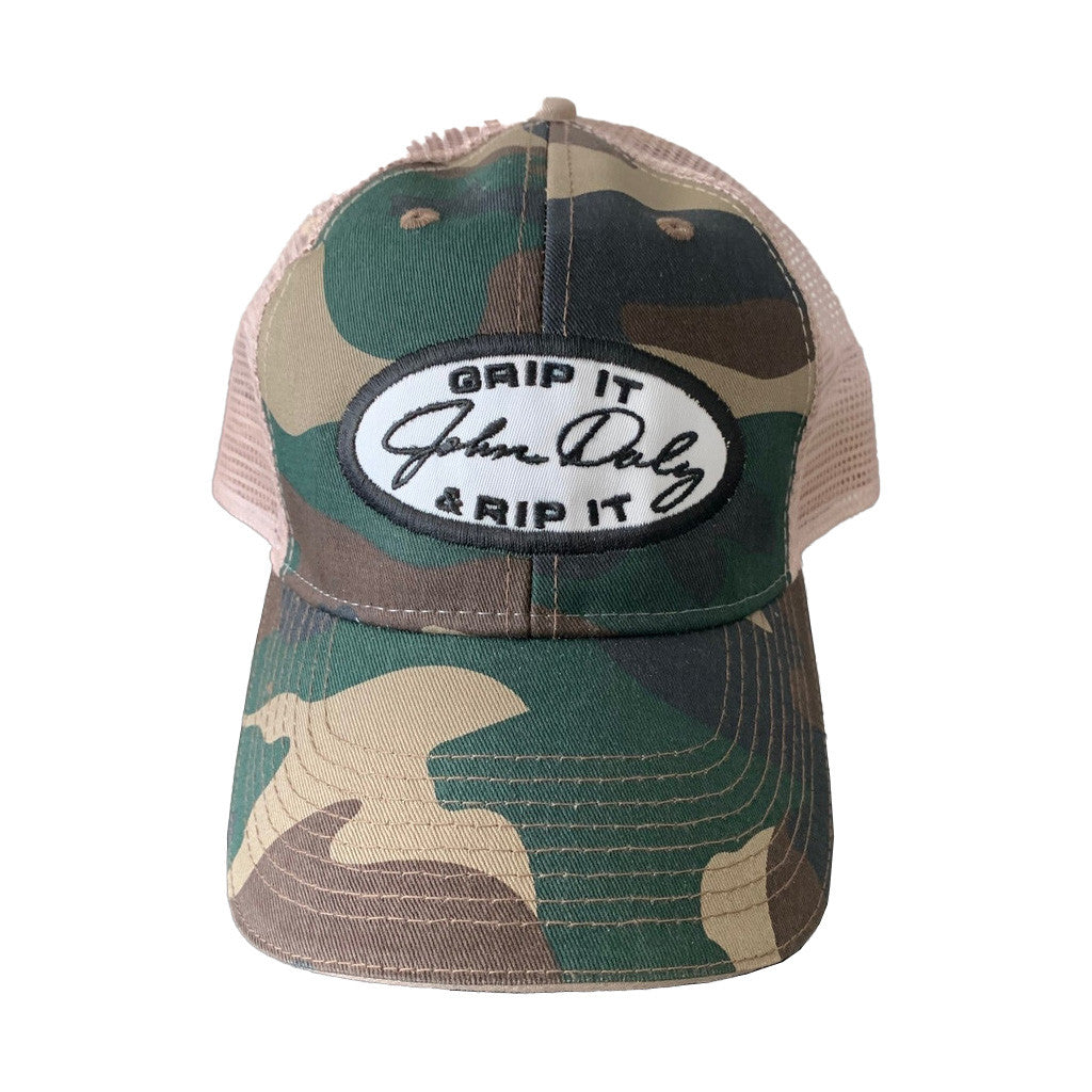 John Daly Merch Grip It N Rip It Trucker Hat Camo Embroidered Golf Lovers Gifts For Him John Daly Merch Grip It N Rip It Trucker Hat Camo Embroidered Golf Lovers Gifts For Him
