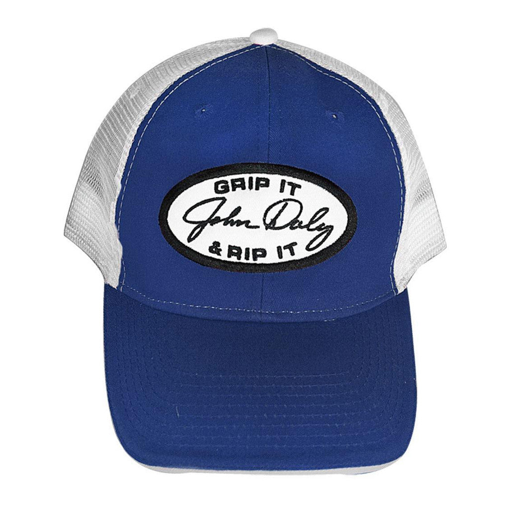 John Daly Merch Grip It N Rip It Trucker Hat Royal Embroidered Golfers Gifts For Dad John Daly Merch Grip It N Rip It Trucker Hat Royal Embroidered Golfers Gifts For Dad
