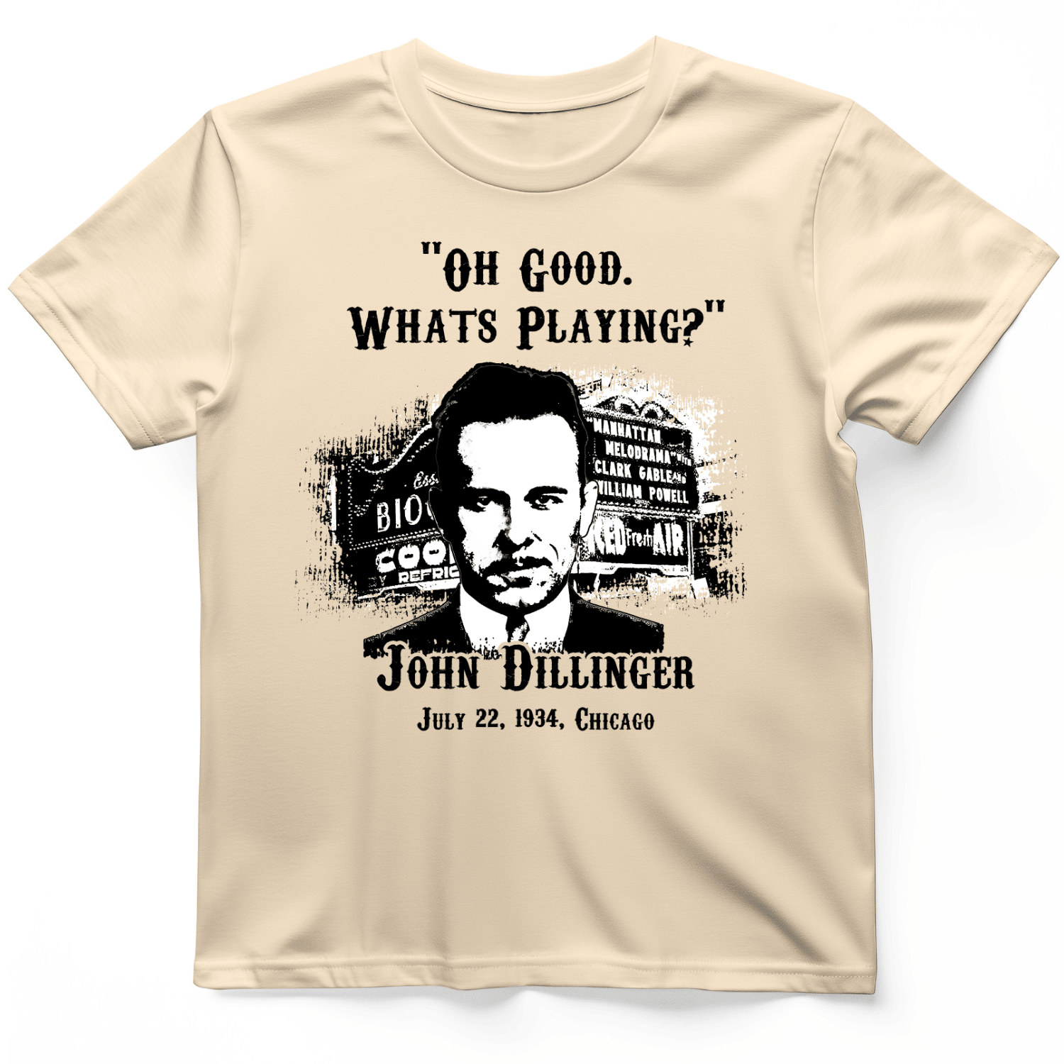 John Dillinger Let's Go To Movies T-Shirt Trendy Clothes Gift Ideas For Men