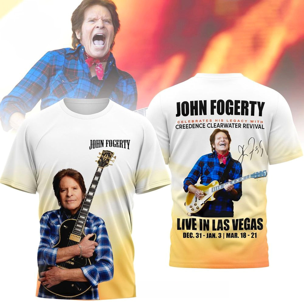 John Fogerty Live In Las Vegas 2026 T-Shirt John Fogerty Merch Gifts For Music Fans