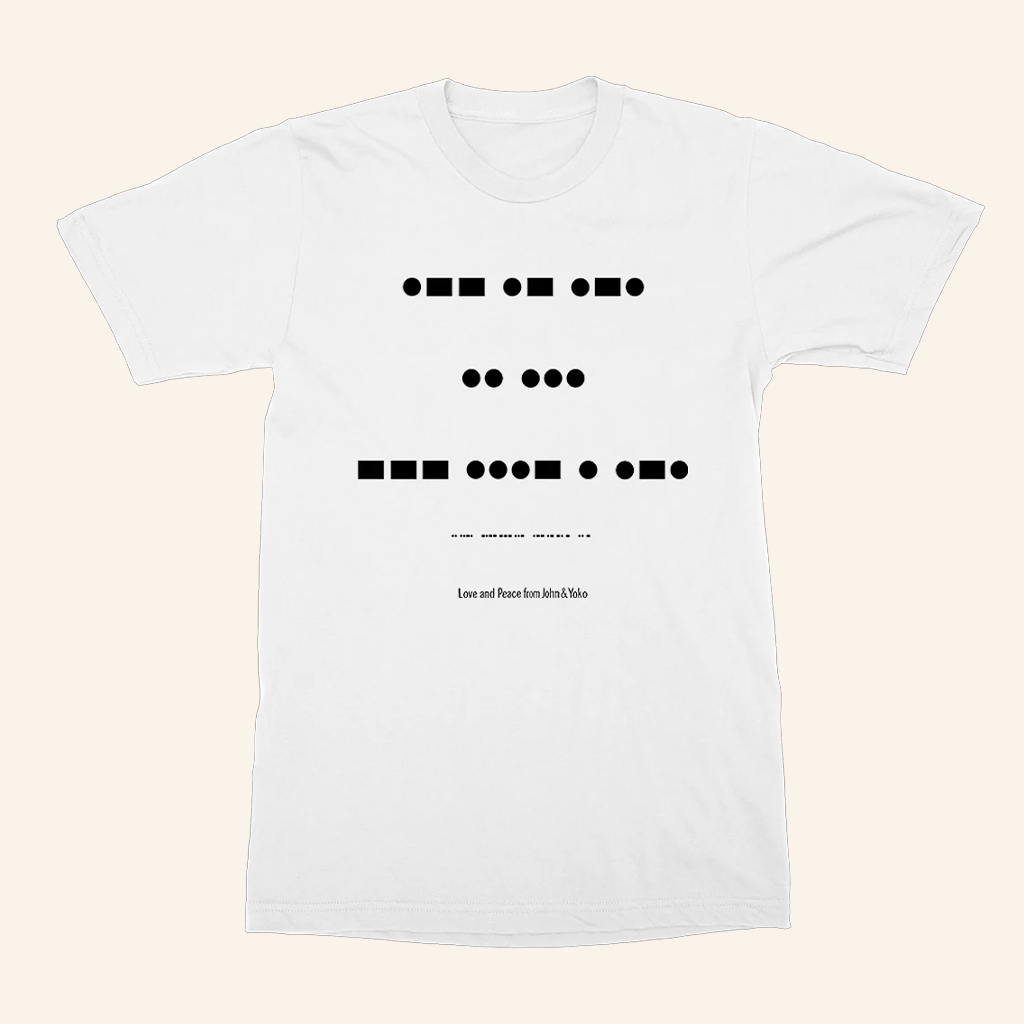 John Lennon Official Merch War Is Over Morse Code T-Shirt Gifts For Music Fans