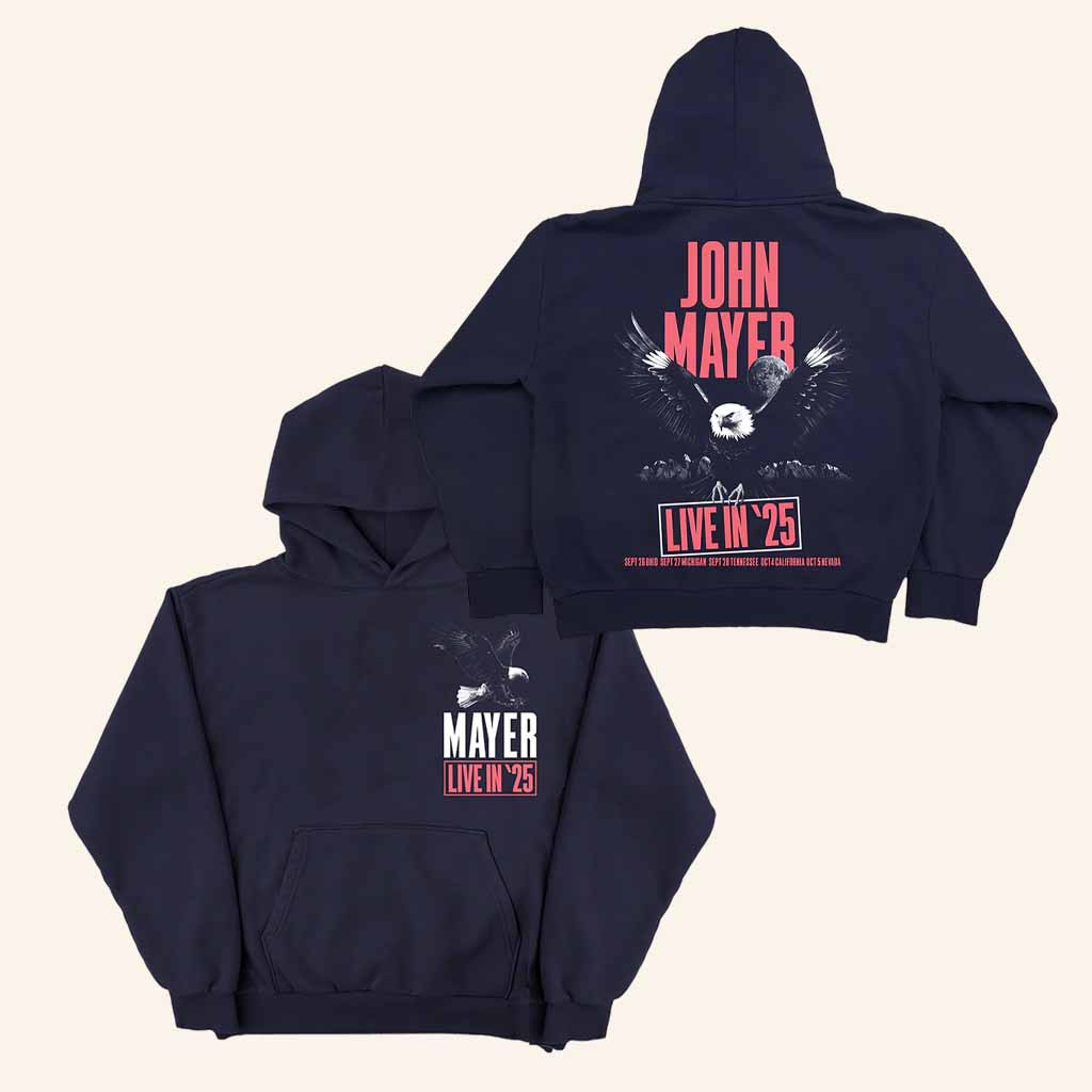 John Mayer Merch Eagle Live In '25 Hoodie Cool Gifts For Music Lovers John Mayer Merch Eagle Live In '25 Hoodie Cool Gifts For Music Lovers