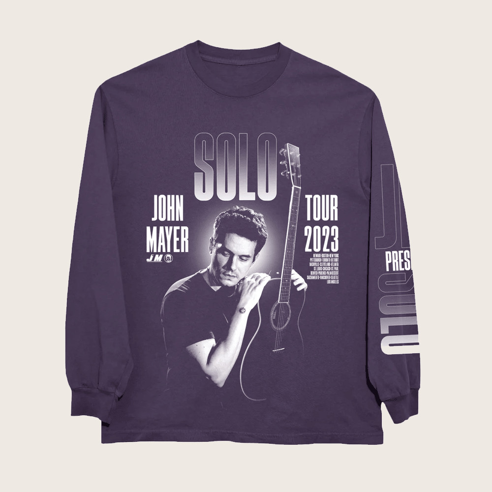 John Mayer Merch Solo Tour Photo Long Sleeve Shirt Music Related Gifts For Guys John Mayer Merch Solo Tour Photo Long Sleeve Shirt Music Related Gifts For Guys