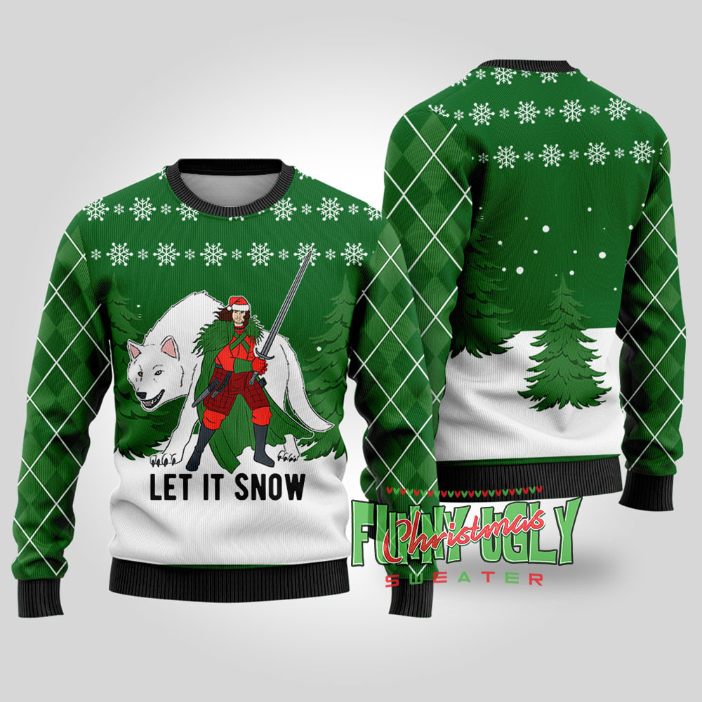 John Snow Got Funny Christmas Sweater Forest Green Exclusive Christmas Sweater Merch Gift Edition