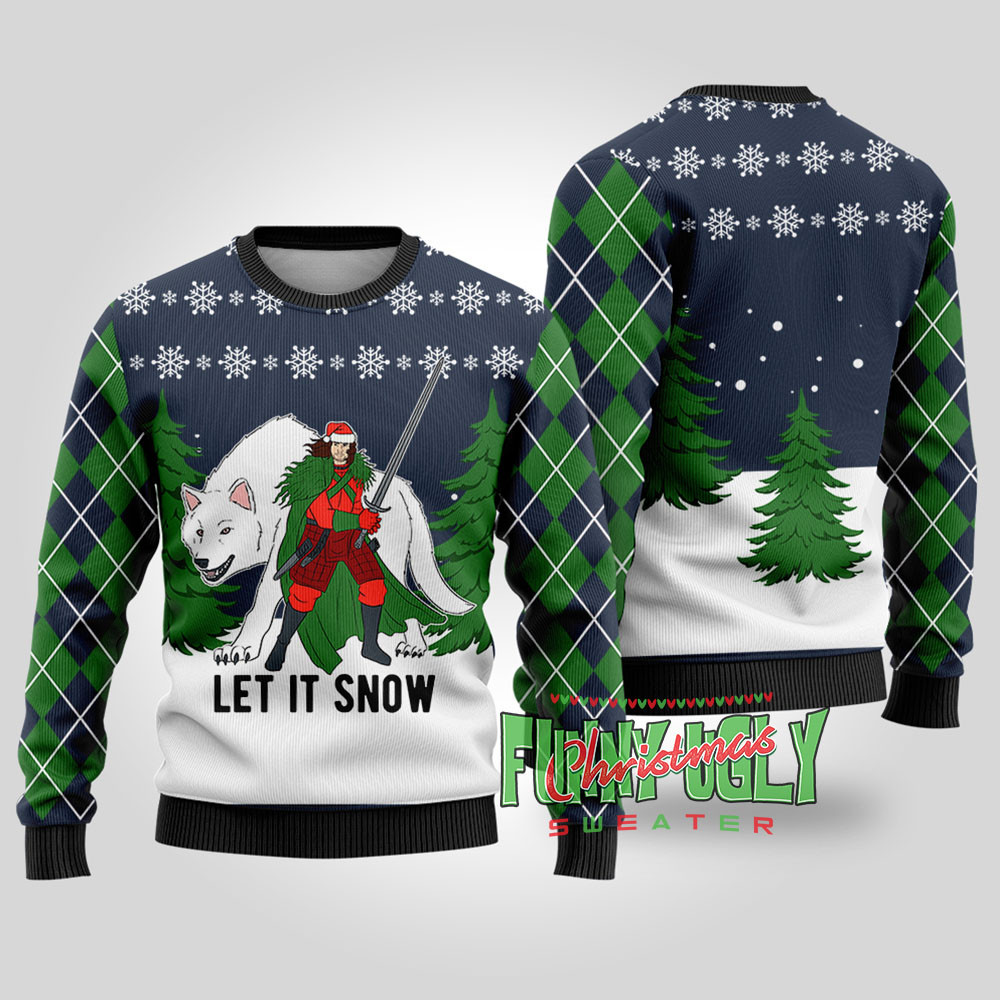 John Snow Got Funny Christmas Sweater Navy Popular Holiday Gift Merch for Everyone