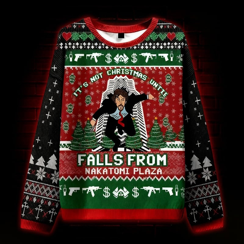 John Wick Fall From Ugly Christmas Sweater Funny Xmas Apparel Holiday Gifts For Him