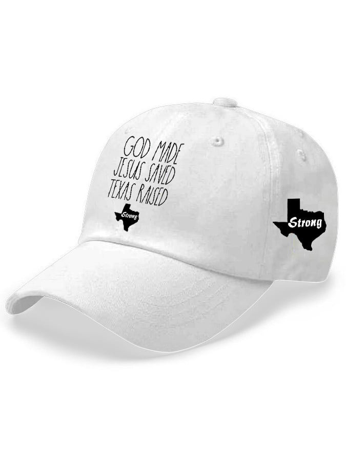 Join us in praying for Texas Retro Texas Strong God Made Jesus Saved Texas Raised Print Baseball Cap Gift For Texans