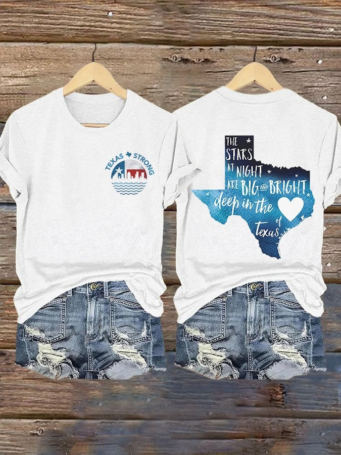 Join us in praying for Texas Retro Texas Strong The Stars At Night Are Big And Bright Deep In The Heart Of Texas Print T-Shirt Gift For Texans
