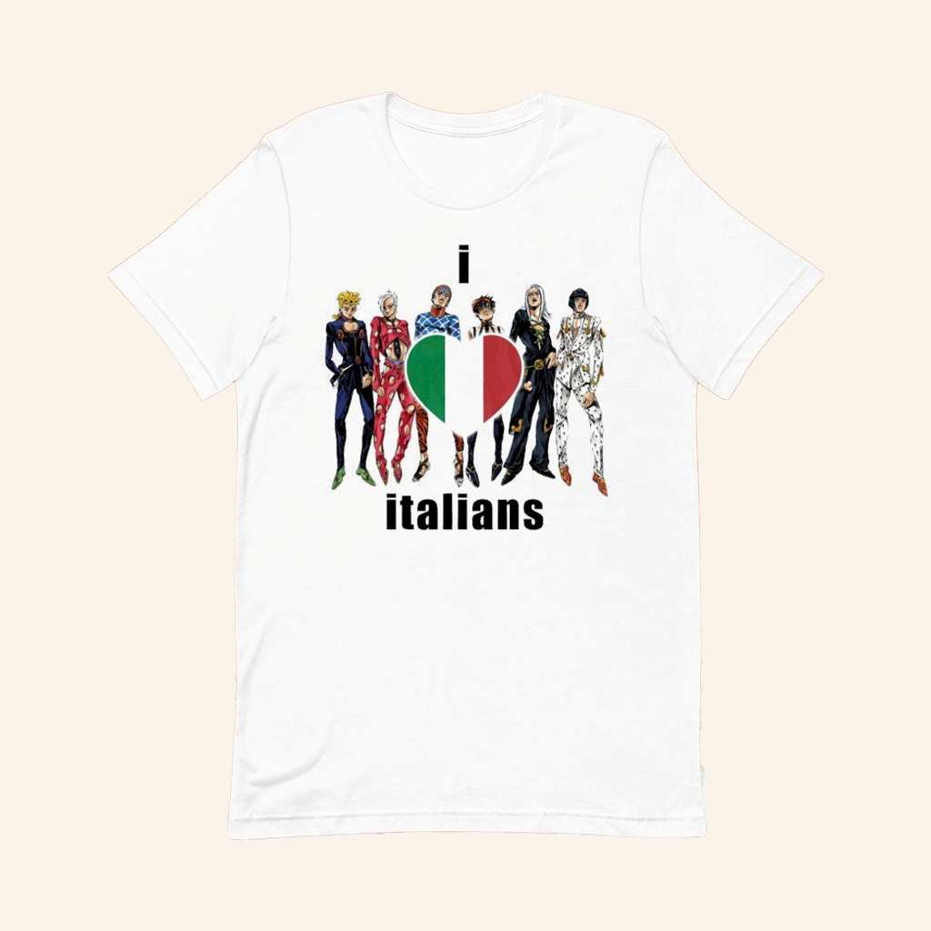Jojo's Bizarre Adventure Merch I Love Italians T-Shirt Gifts For Manga Lovers