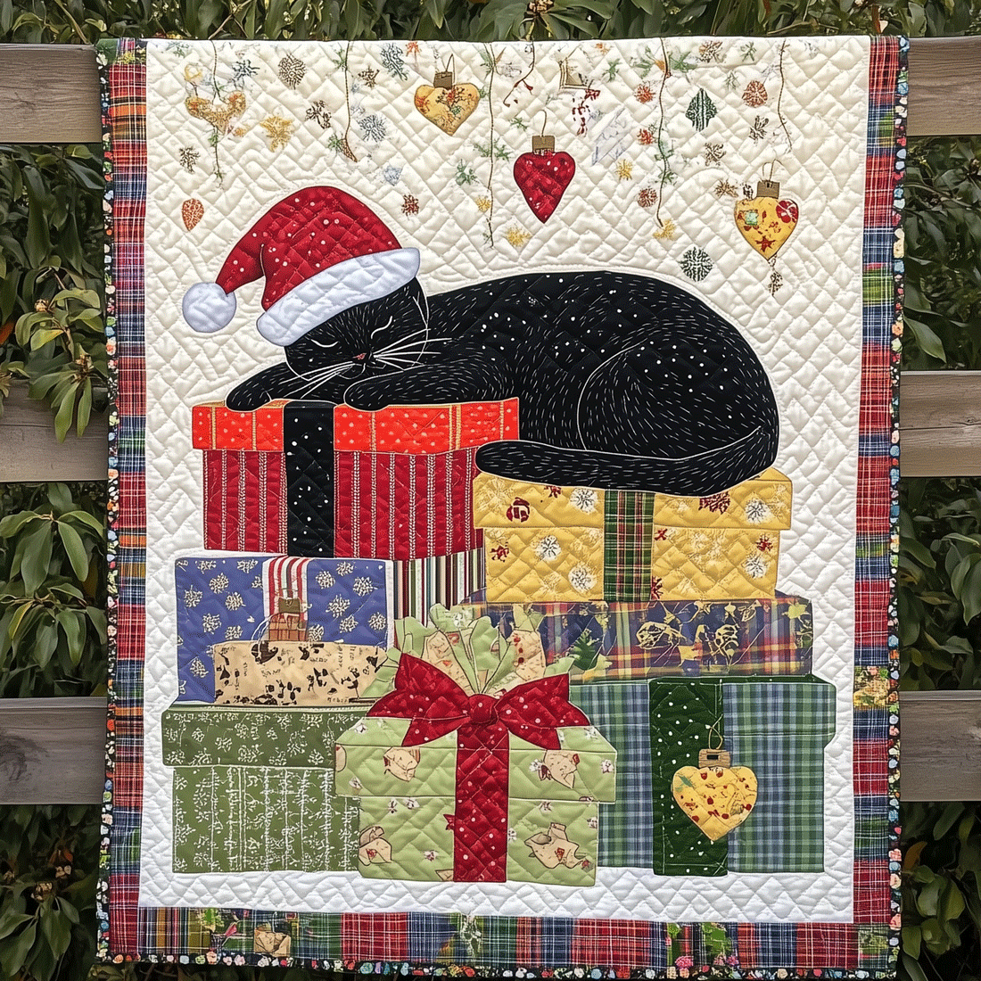 Jolly Catmas Quilted Blanket Best Gifts For Cat Lovers