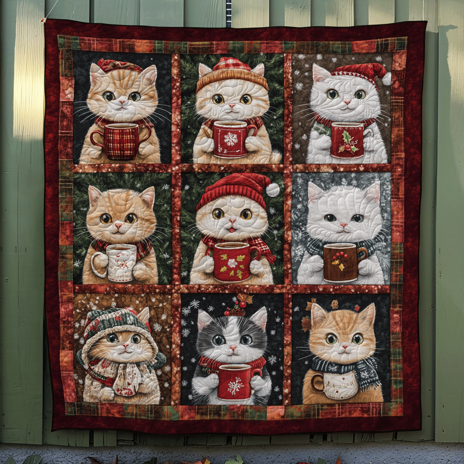 Jolly Cats Quilted Blanket Gifts For Cat Owners