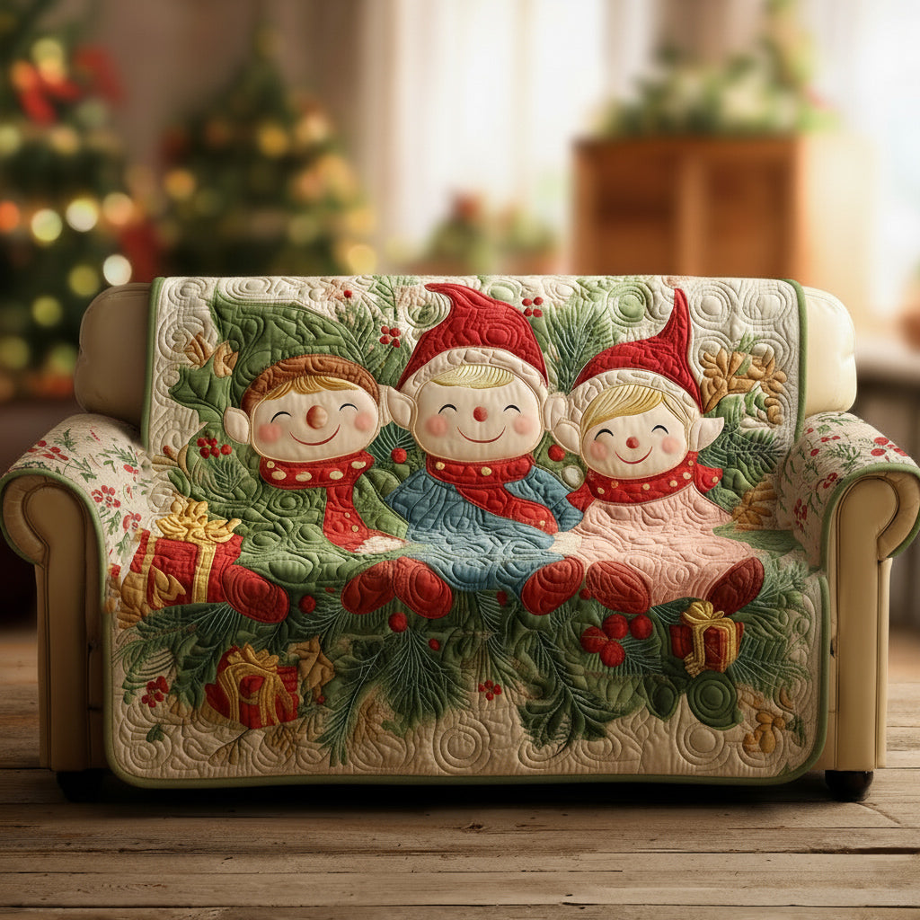 Jolly Christmas Elf Quilted Sofa Cover Santa Sofa Cover Christmas Ideas For Women