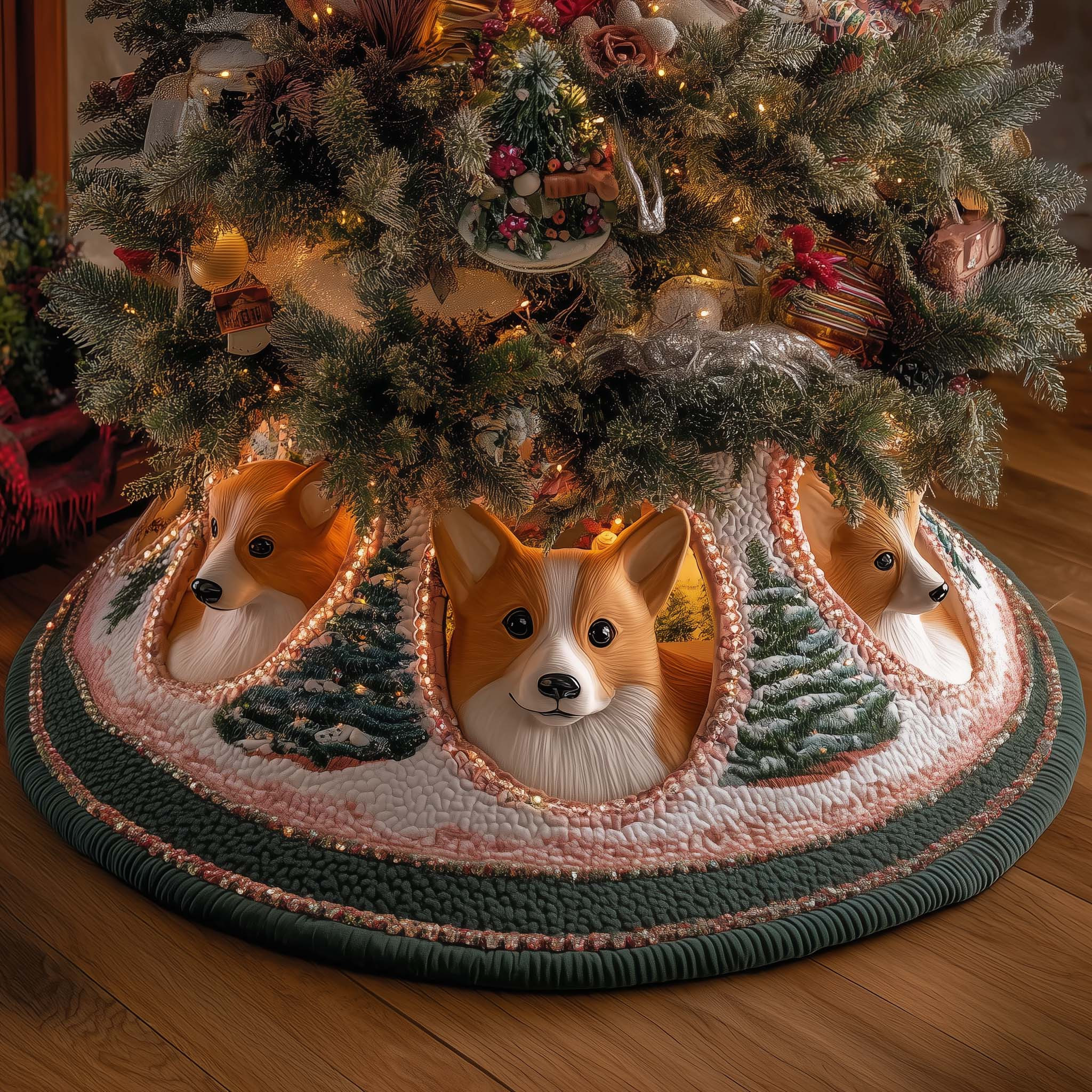 Jolly Corgi Quilted Tree Skirt Animal Themed Home Decor Trends Corgi Owner Christmas Gifts