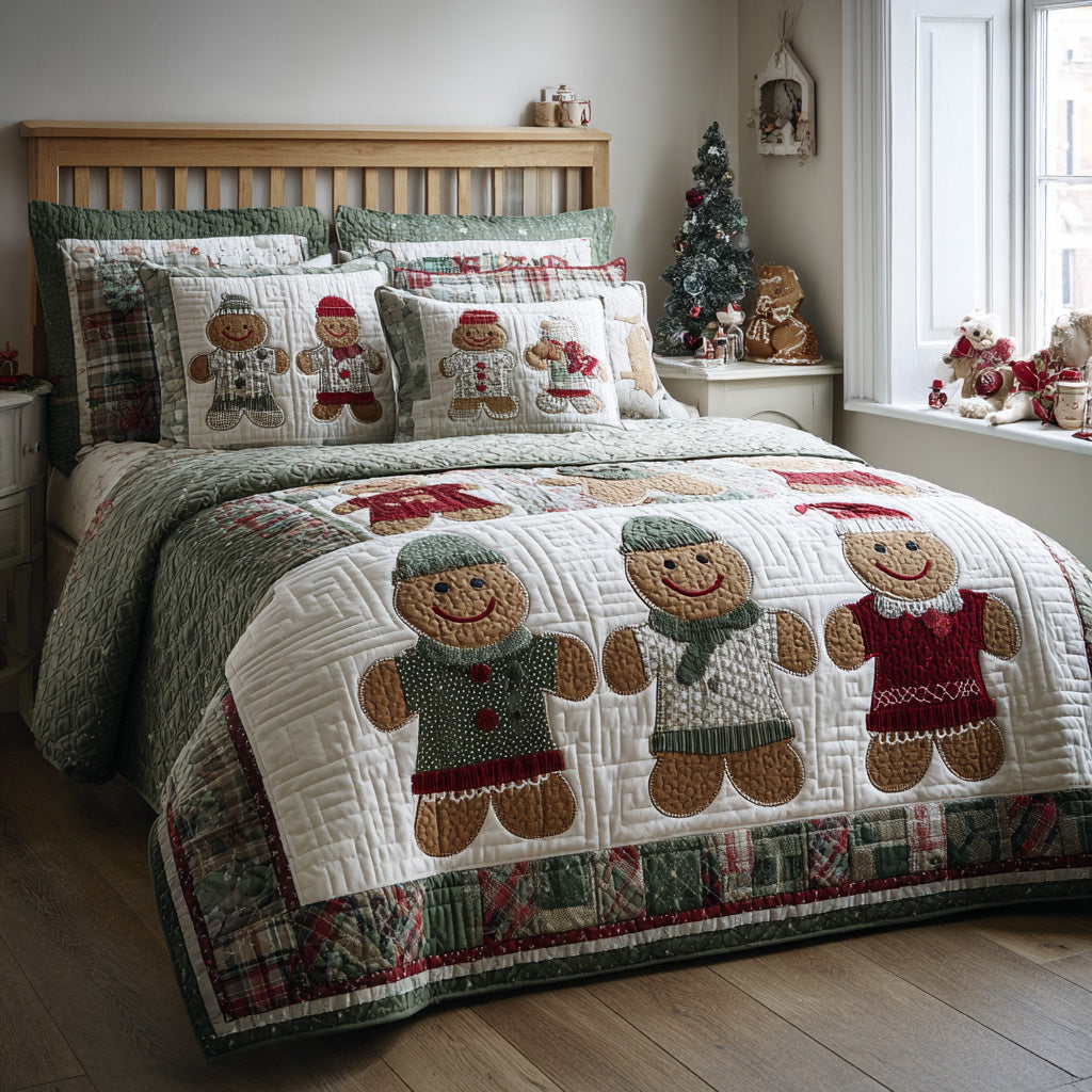 Jolly Ginger Duo Quilted Bedding Set Xmas Duvet Sets Best Christmas Gift Ideas 