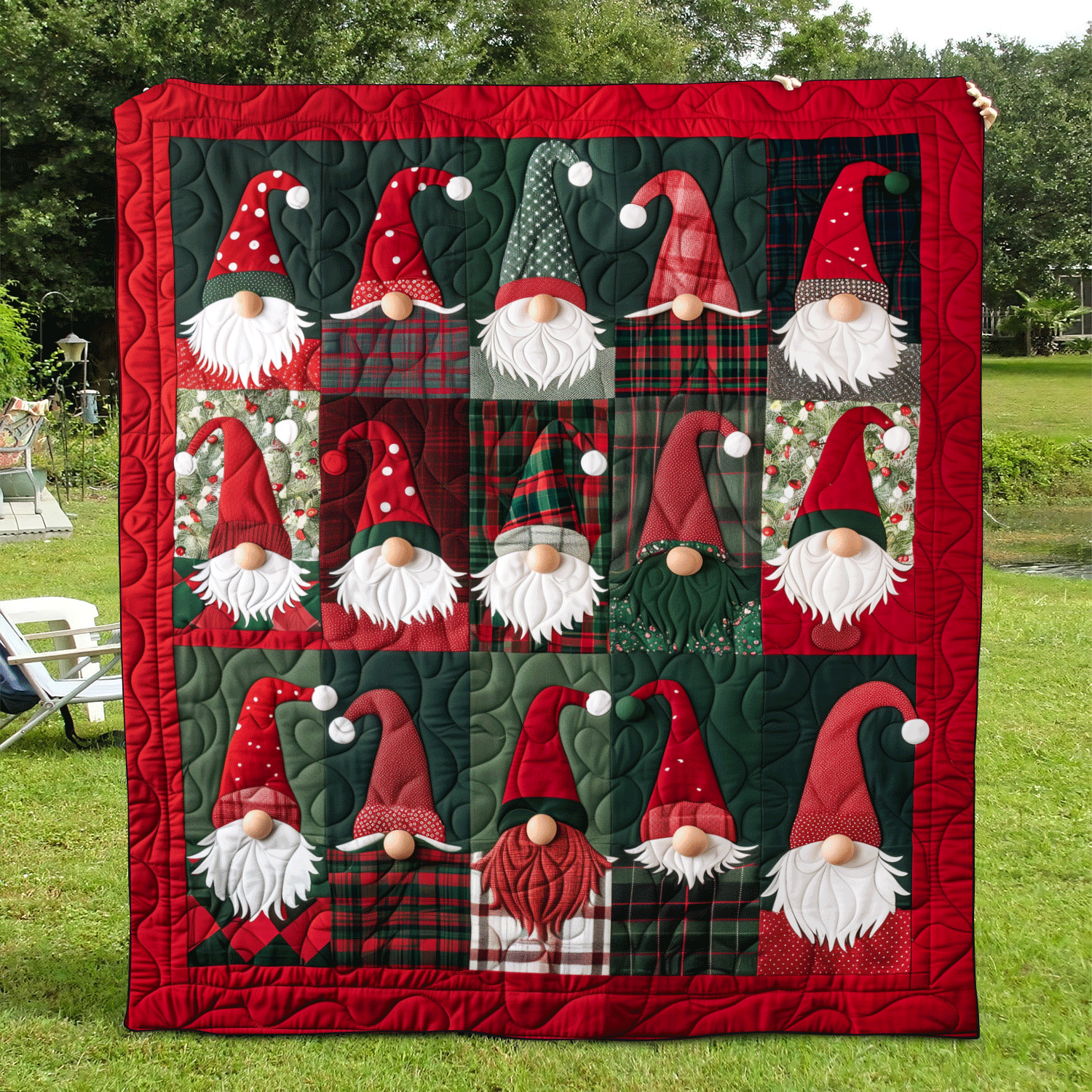 Jolly Gnome Quilted Blanket Mother In Law Christmas Gift