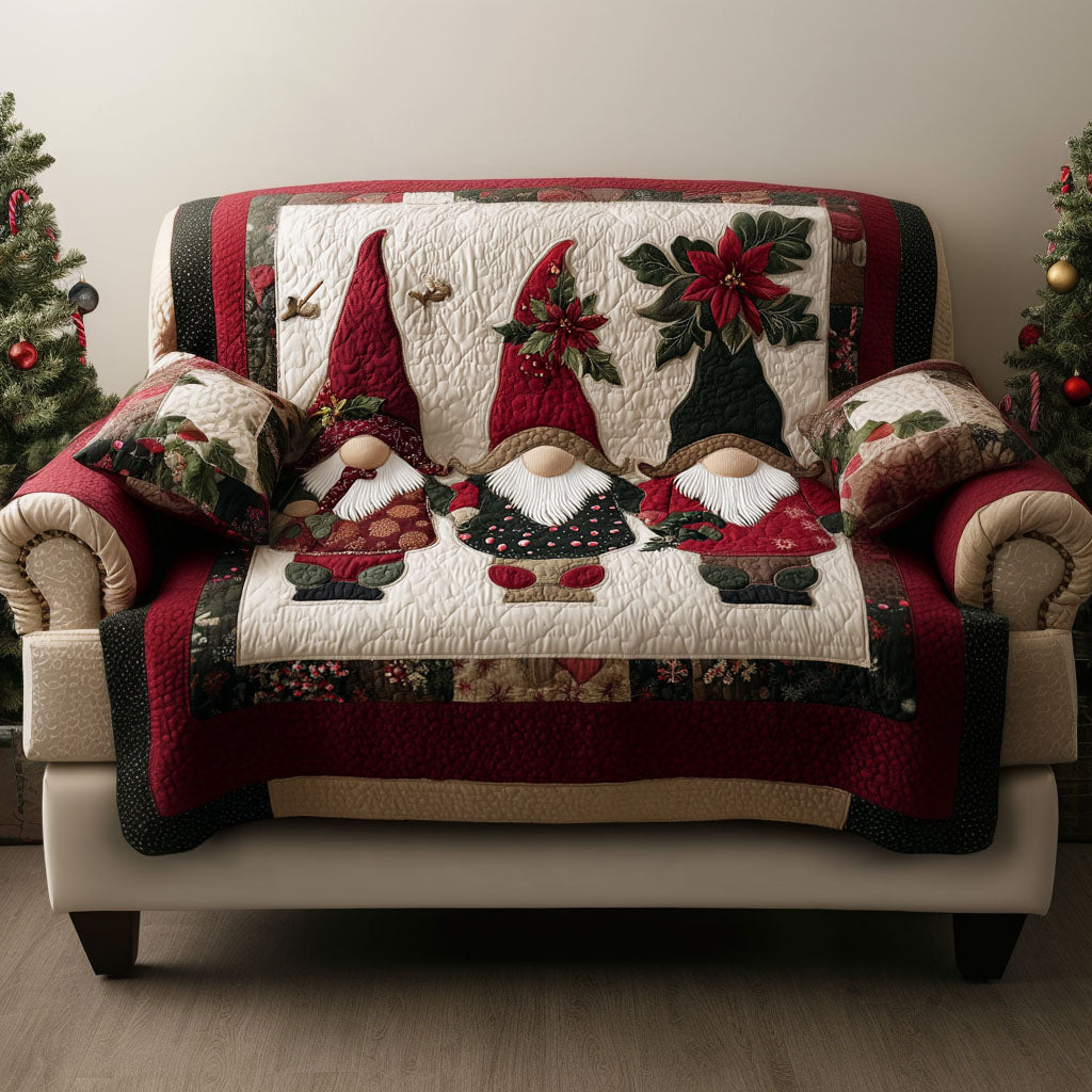 Jolly Gnome Quilted Sofa Cover Christmas Sofa Cover Gifts For Mom
