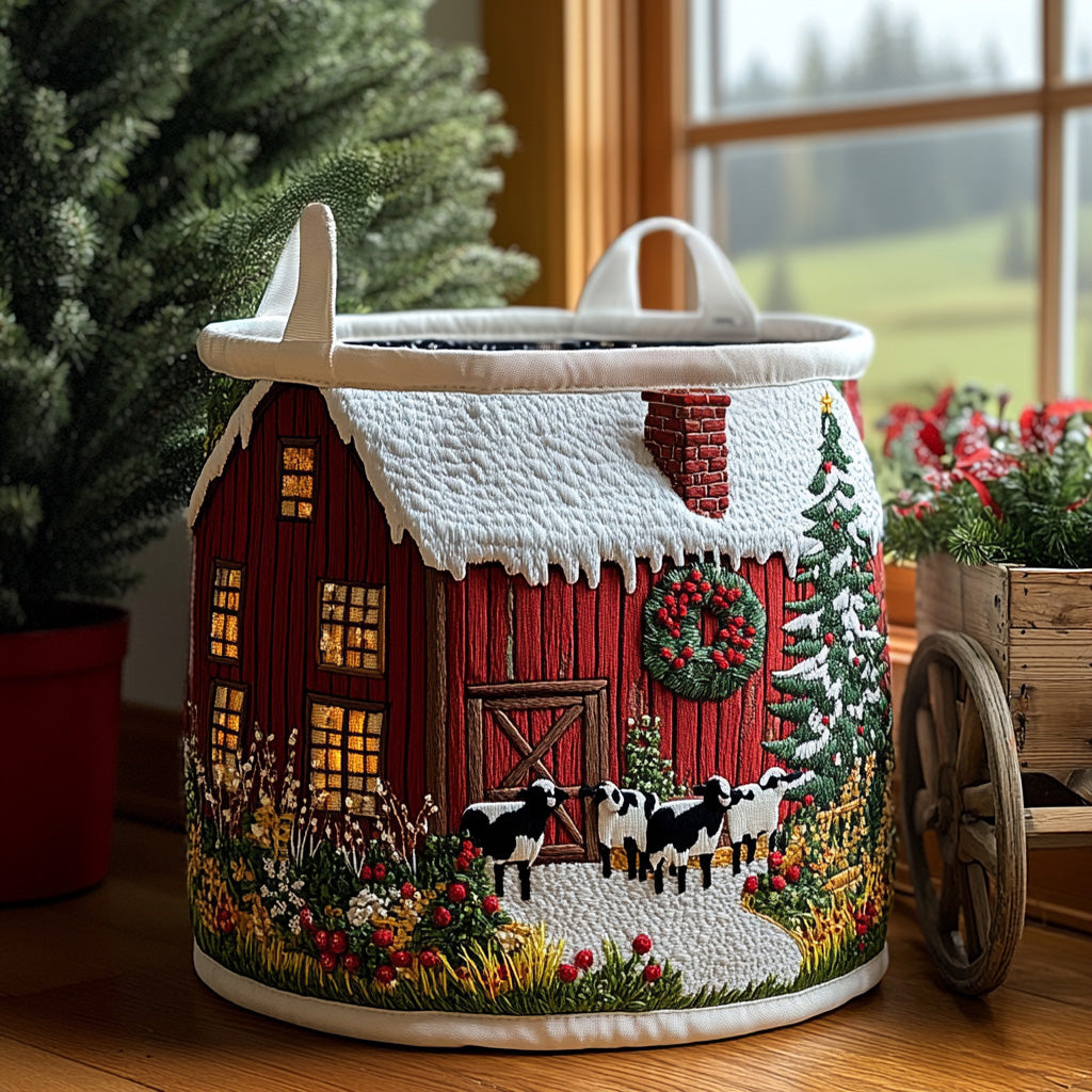 Jolly Herd Quilted Laundry Basket Lightweight Quilted Laundry Bag for Modern Homes