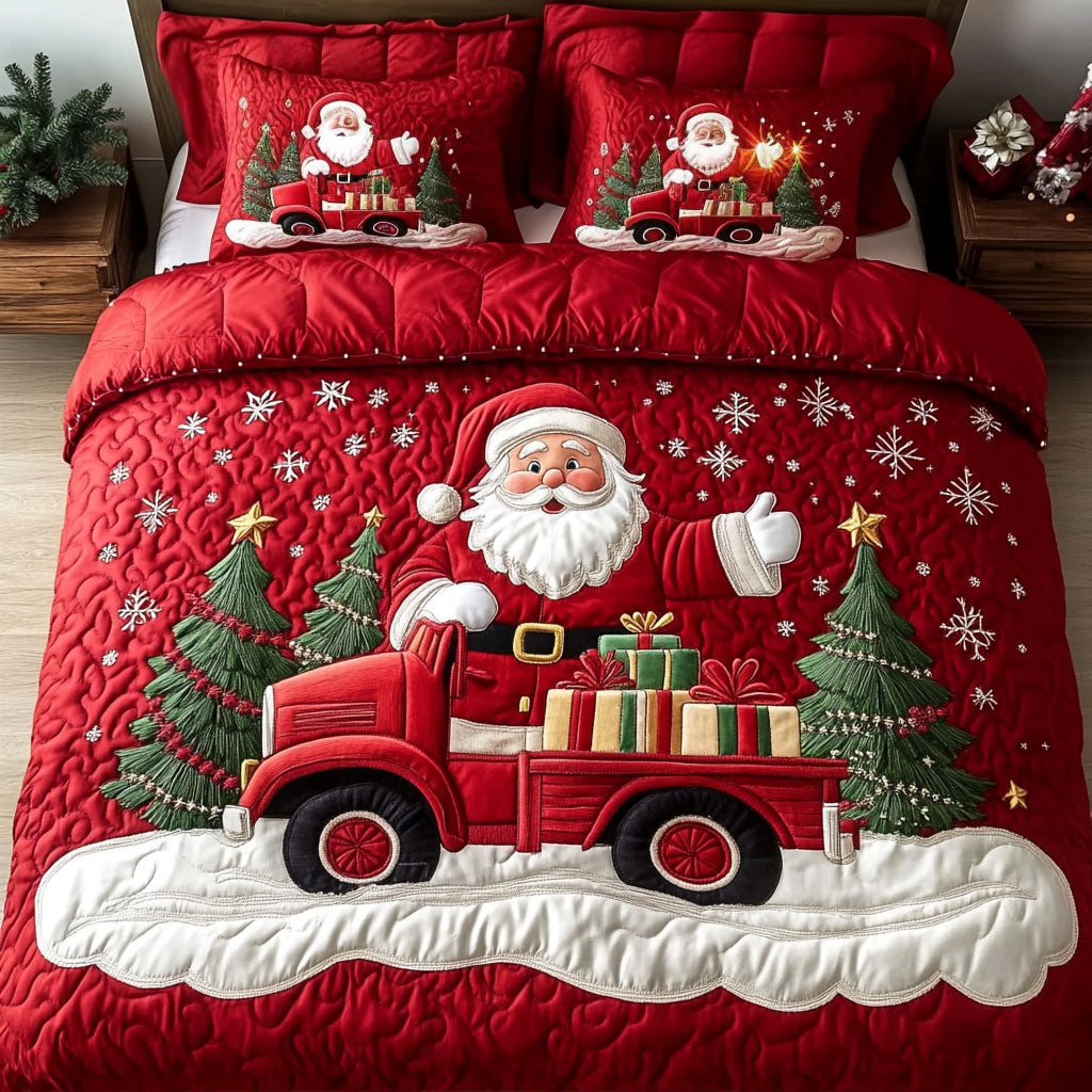 Jolly Holiday Express Quilted Bedding Set Twin Comforter Sets Christmas Gift For Dad