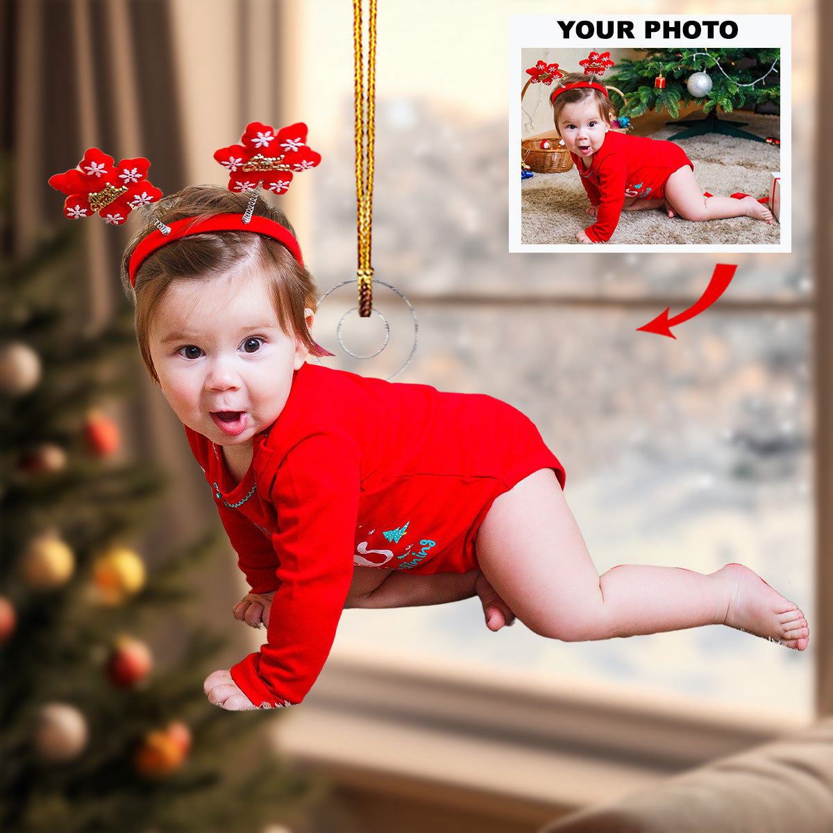 Jolly Jumper Personalized Photo Mica Ornament Gift For Baby Family Members