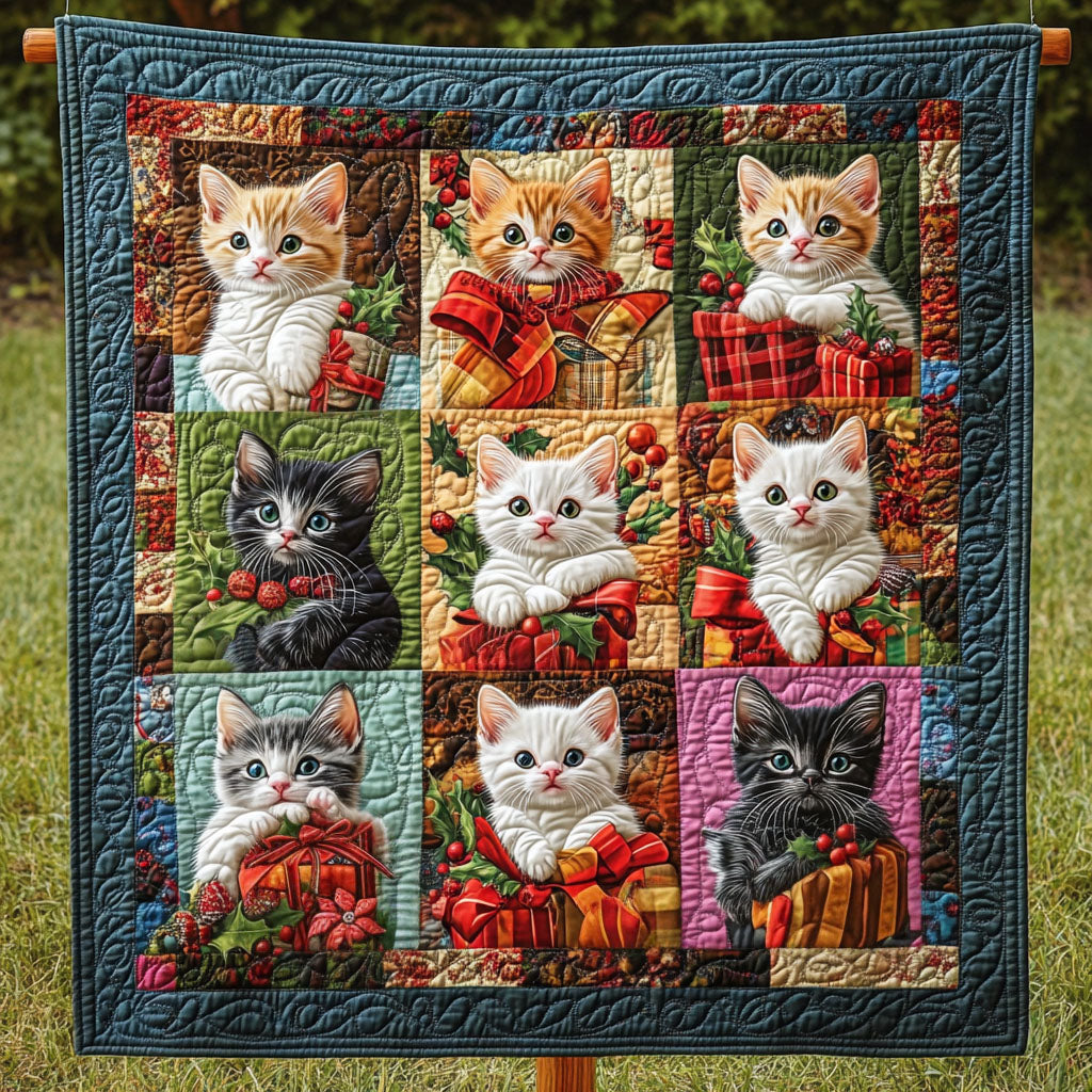 Jolly Kittens Quilted Blanket Presents For Cat Lovers