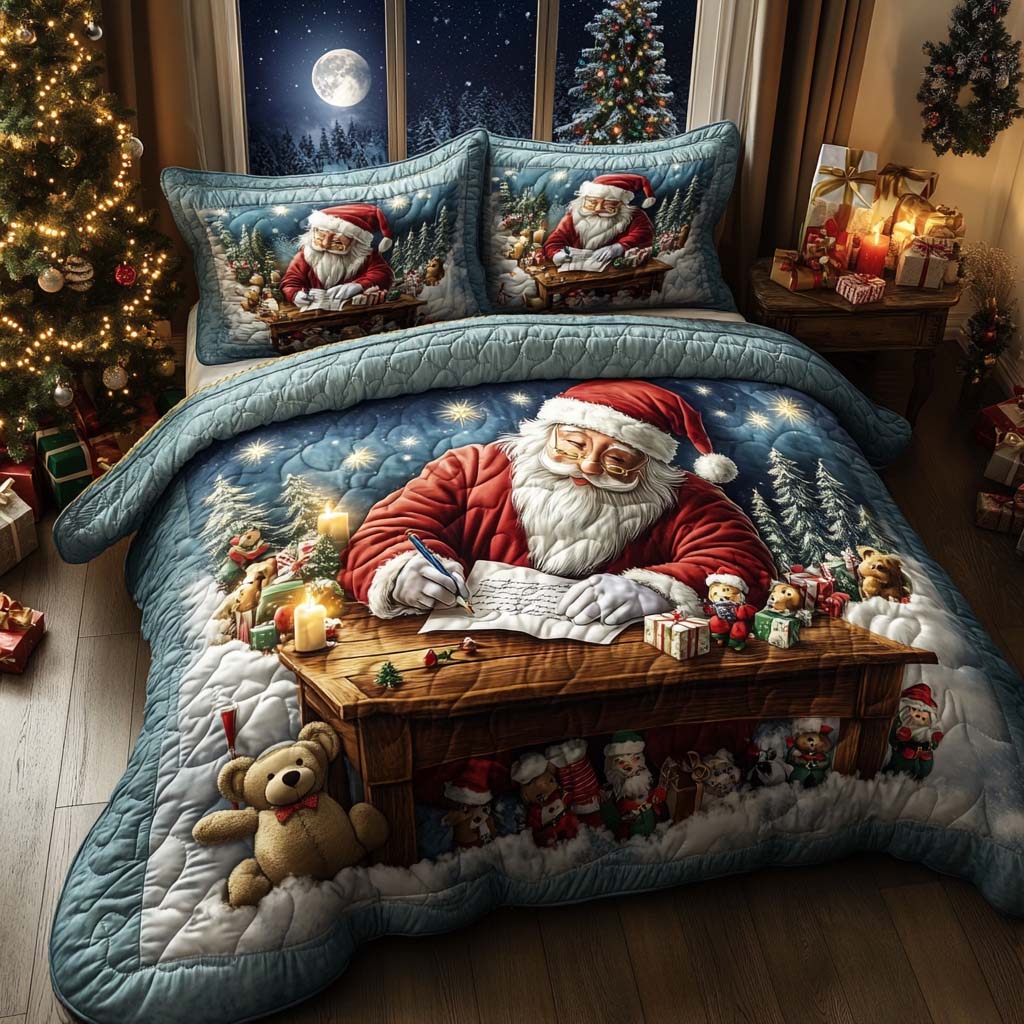 Jolly Night Notes Quilted Bedding Set Holiday Season Duvet Cover Set Christmas Gifts For Mom 2025