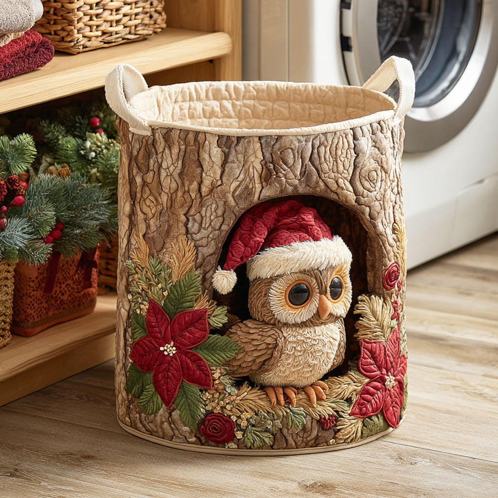 Jolly Owl Quilted Laundry Basket Summer Merch Vibes