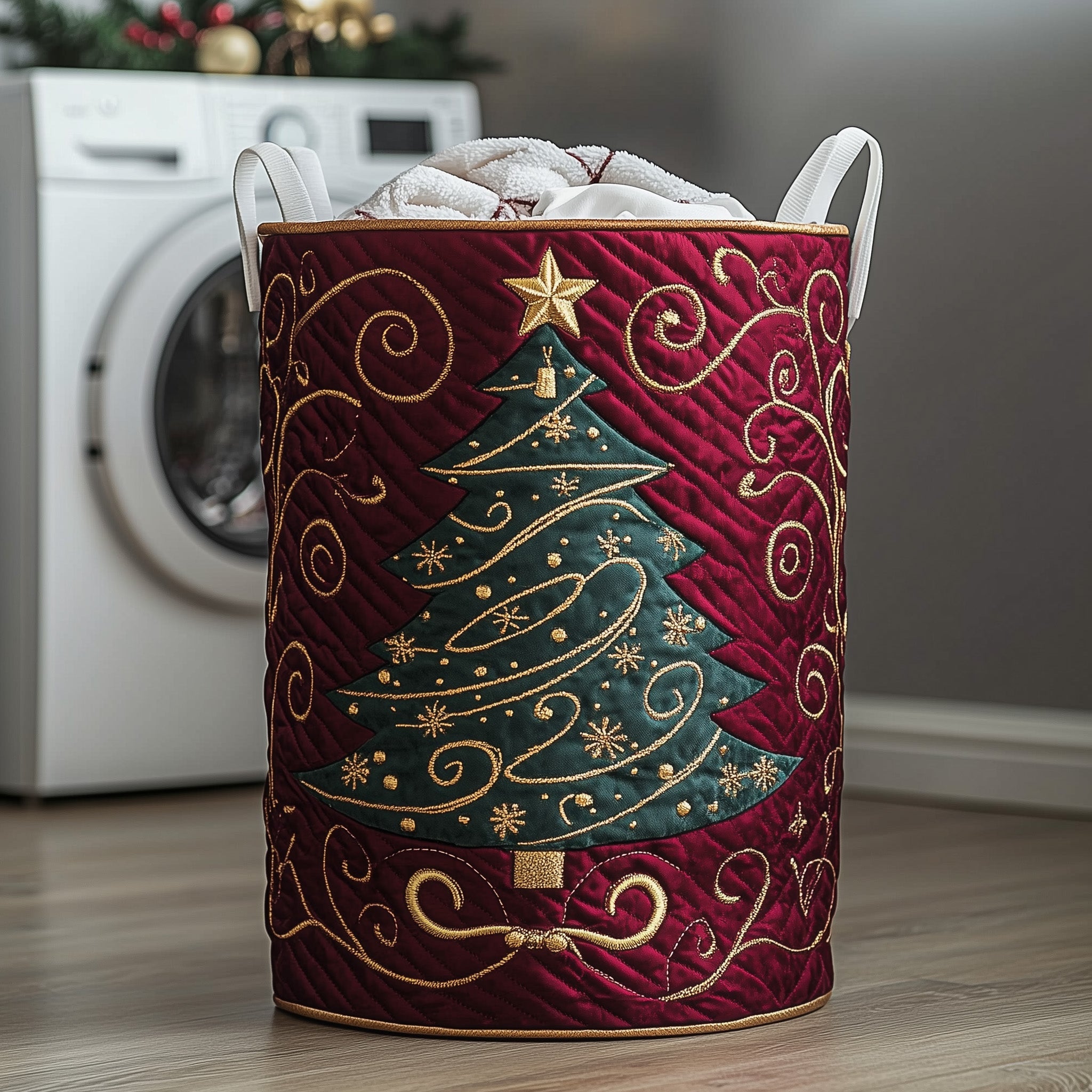 Jolly Pine Quilted Laundry Basket Must-Have Laundry Essential