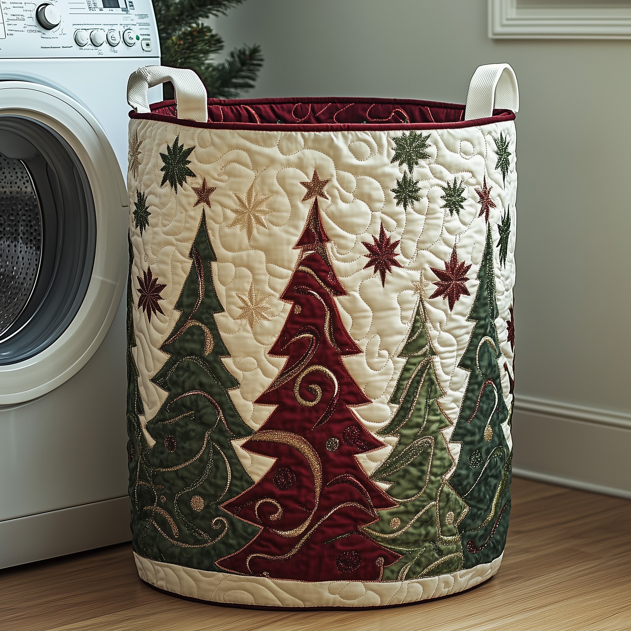Jolly Pine Quilted Laundry Basket Perfect Gift For College Dorm