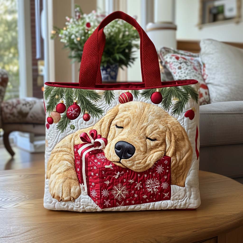 Jolly Pup Quilted Tote Bag Dog Lovers Themed Gifts Items