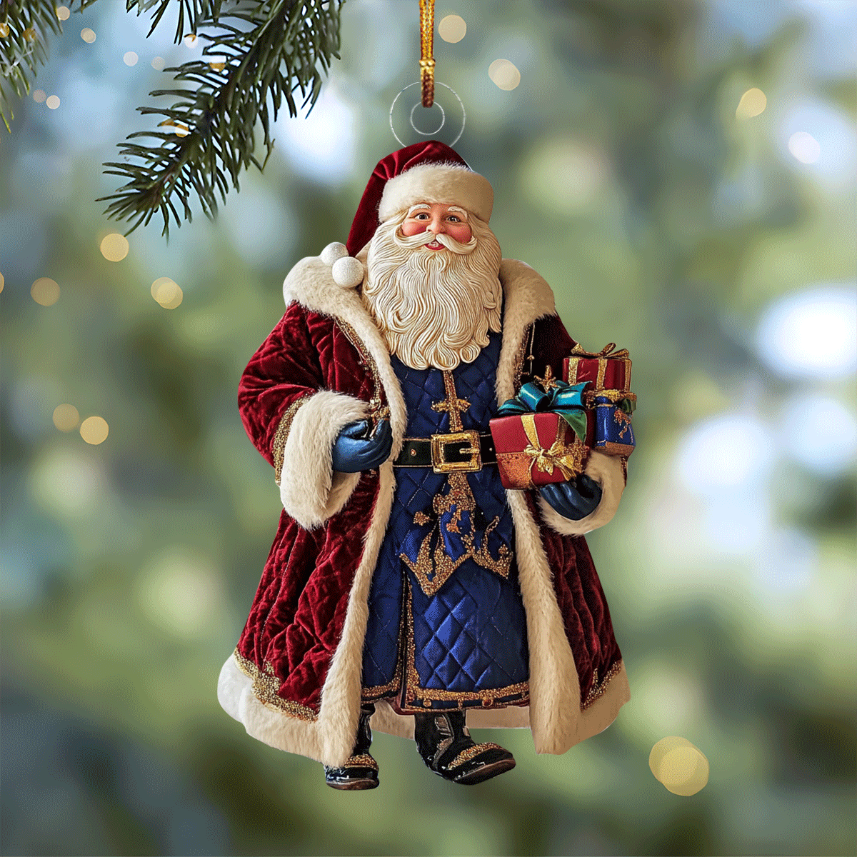 Jolly Santa Charm Mica Ornament