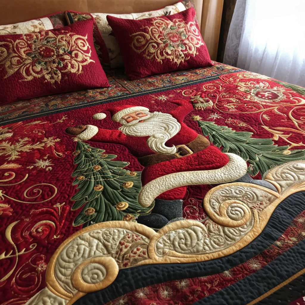 Jolly Santa Magic Quilted Bedding Set Xmas Duvet Sets Best Christmas Gifts