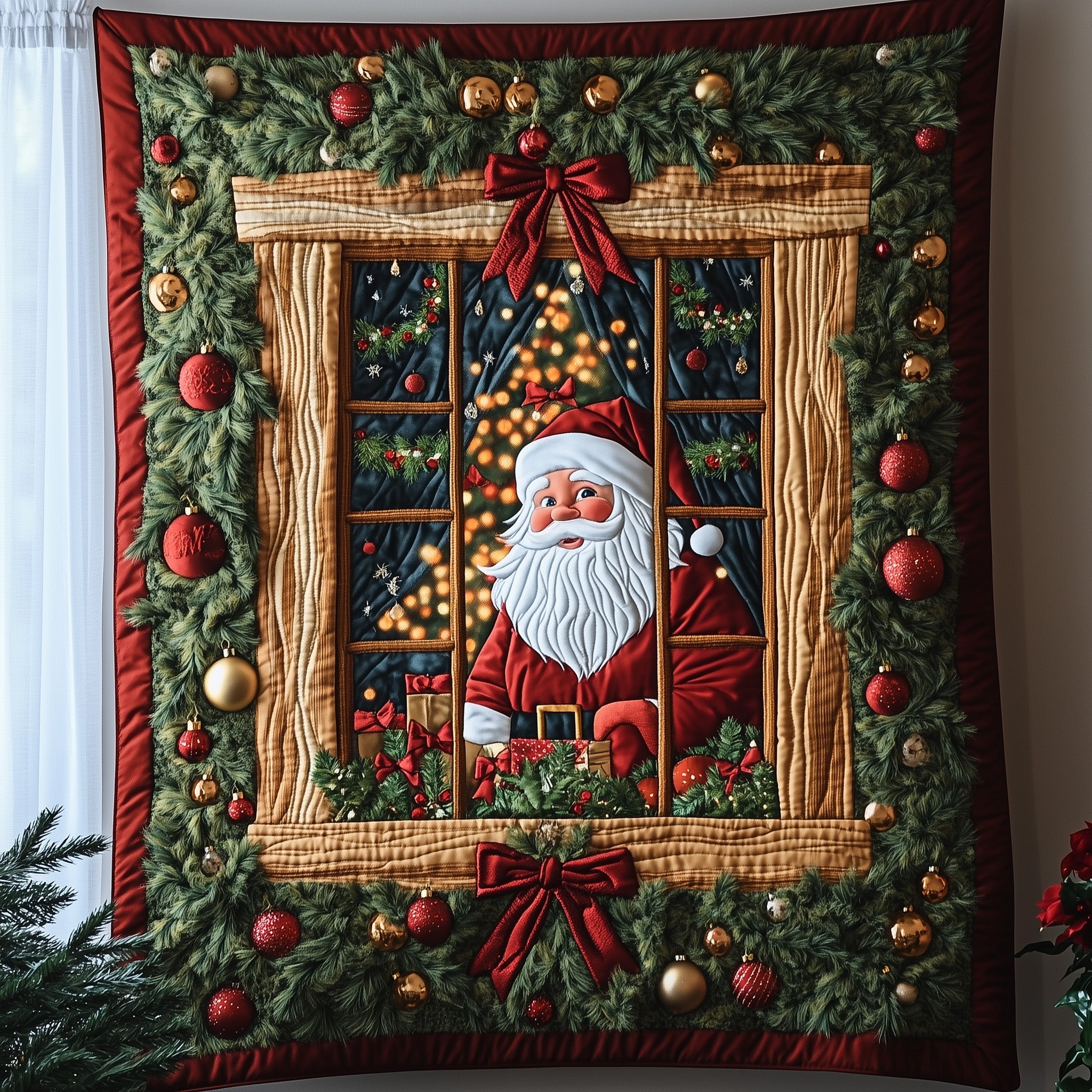 Jolly Santa Quilted Blanket Festive Christmas Comfort Quilt Christmas Secret Santa Ideas