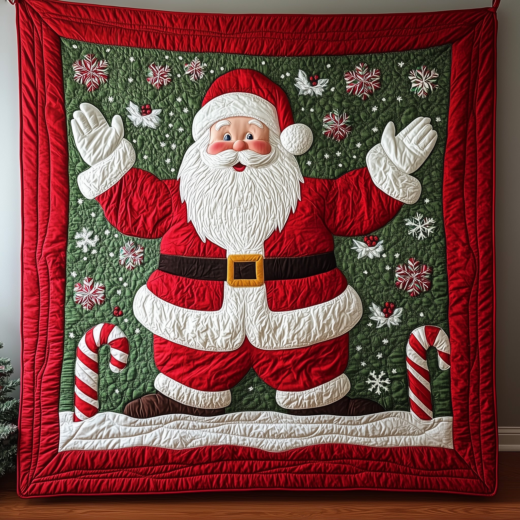 Jolly Santa Quilted Blanket Merry Santa Claus Design Christmas Secret Santa Ideas