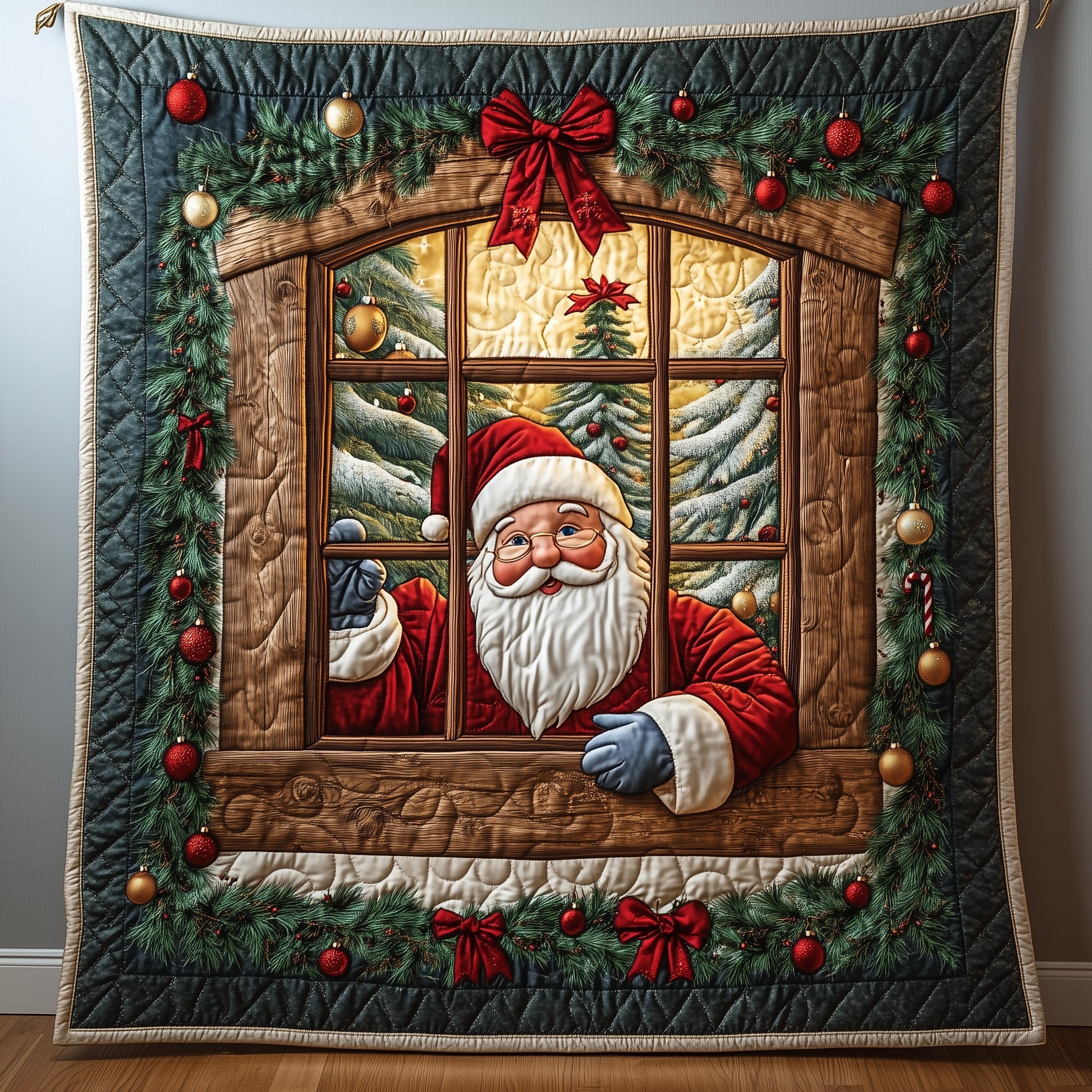 Jolly Santa Quilted Blanket Perfect Christmas Gift Blanket Christmas Secret Santa Ideas