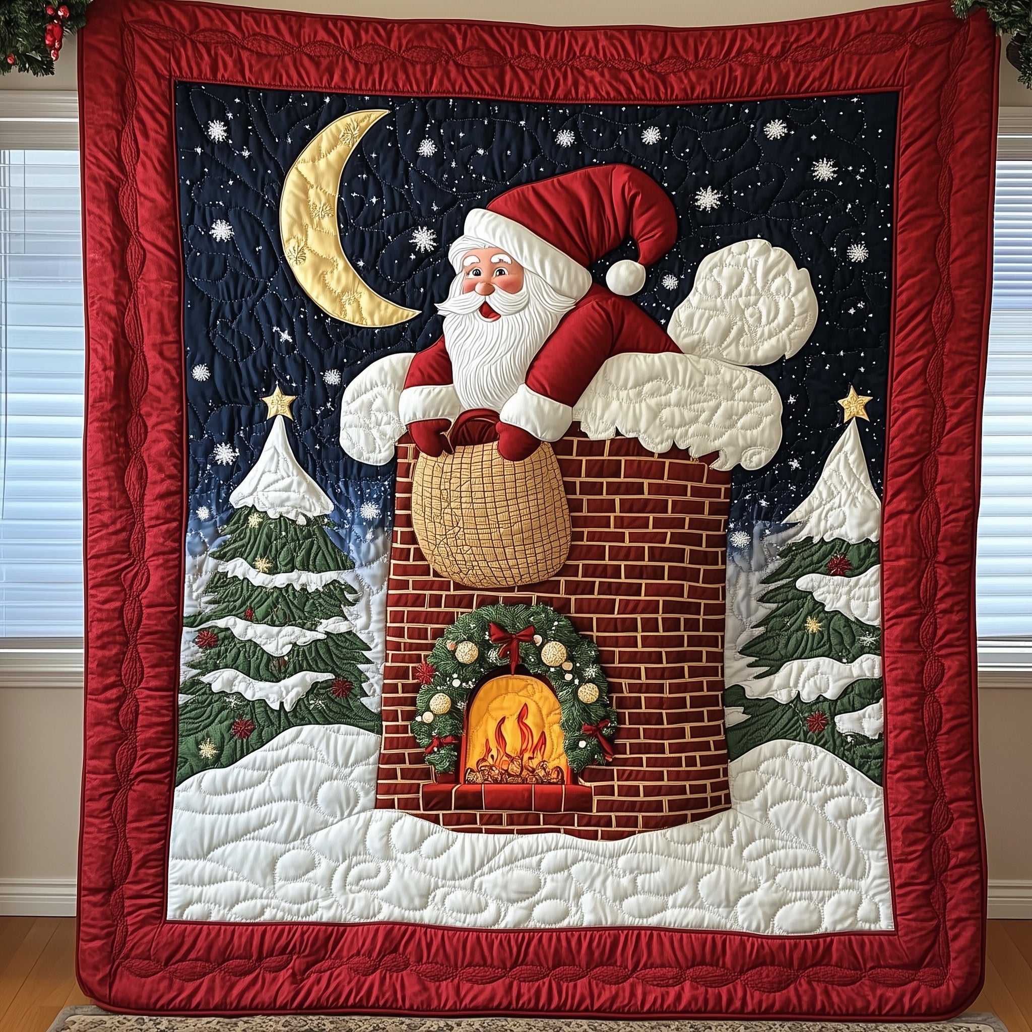 Jolly Santa Quilted Blanket Premium Holiday Quilt Christmas Secret Santa Ideas