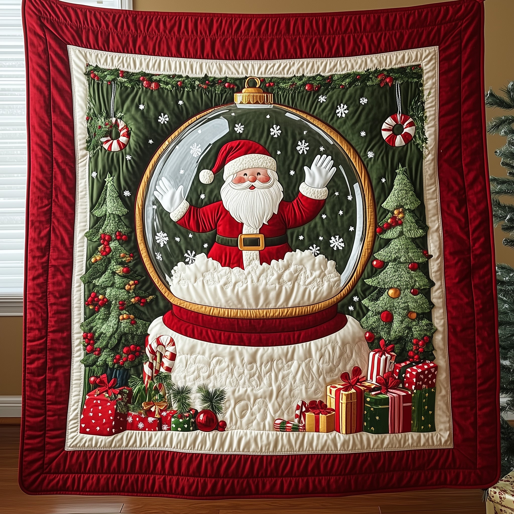 Jolly Santa Quilted Blanket Soft Christmas Eve Bedding Christmas Secret Santa Ideas