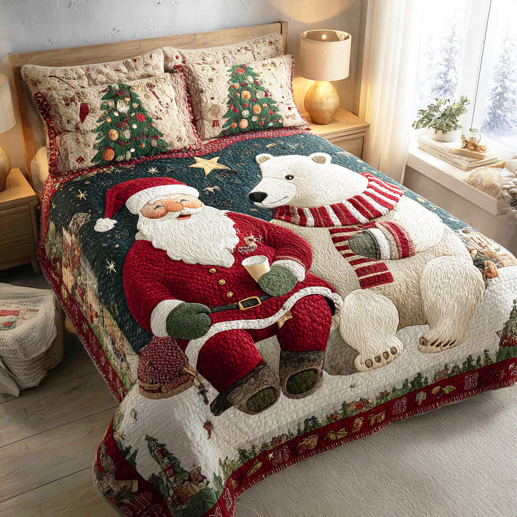 Jolly Sleigh Night Quilted Bedding Set Best Holiday Duvet Covers Christmas Ideas For Her